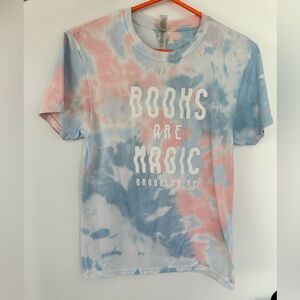 Books are magic tie dye t shirt